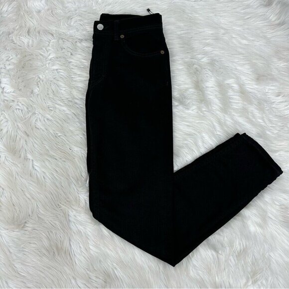 Acne Studios Women’s Black Melk Stay Mid-Rise Skinny Leg Minimalist Jean W26/L27 - Picture 2 of 11